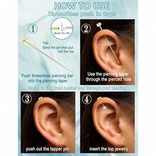 AVYRING 9CPS 14K Gold-Plated Nose Rings Studs Hoops For Women Men Surgical Steel Earrings CZ Lip Cartilage Nostril Piercing Jewelry - Multicolor - View 6
