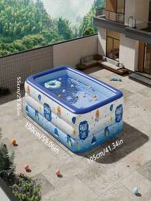 1pc Inflatable Swimming Pool, Thickened PVC Material, Portable, Foldable And Easy To Store, Suitable For Indoor, Yard, Party, Balcony, Summer Party, Family Gathering Water Play Pool (Please Check Size Before Ordering) - Multicolor - View 19