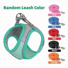 Escape Proof Cat Harness Vest, Soft Mesh Adjustable Walking Harness For Cats, Comfortable Outdoor Travel Vest For Kitten Puppy Random Color Leash - Multicolor - View 8