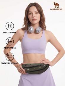 CAMEL CROWN Unisex Multifunctional Sports Waist Bag & Crossbody Chest Pack, Large Capacity Fitness Gear For Outdoor Running & Morning Jogging - Dark Grey - View 2