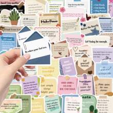 50pcs Encouraging Messages Book Stickers, Suitable For Kindle - Fantasy Sticker Pack, Vinyl Decals, Suitable For Kindle Accessories, Laptops, Water Bottles, Journals - Black - View 5