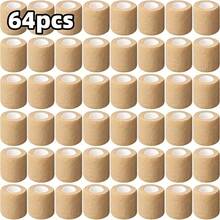 64-Pack Rainbow Color Self-Adhesive Bandages, Breathable Elastic Non-Woven Fabric Adhesive Tape, Suitable For Sports, Wrist, Ankle Wrap, 1 Inch X 5 Yards - Apricot - View 7