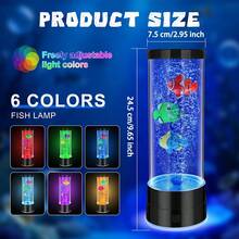 Aquarium Bubble Fish Light, Vibrant LED Lighting, 6 Color-Changing Modes, Soft Night Light, Simulated Fish Bubble Atmosphere Lamp, Suitable For Aquarium Enthusiasts, Home Decor With Realistic Tropical Fish For Relaxing Environment Night Light - View 4