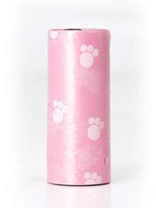 15pcs/Roll, Pet Waste Bags, Solid Color Paw Print Dog Poop Bags, Portable Outdoor Dog Walking Pet Trash Bags - View 11