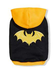 LUCKIE PAW 1pc Halloween Spider & Bat Pattern Pet Sleeveless Hoodie, Anti-Flea, Reduce Shedding, Warm & Breathable, Suitable For Small & Large Dogs And Cats, Indoor & Outdoor Use - Multicolor - View 12