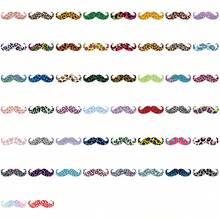 50pcs Colorful Leopard-Print Mustache Stickers Decals, Easy To Apply And Peel, PVC Self-Adhesive Stickers, Suitable For Journals, Scrapbooks, Laptops, Water Bottles And Travel Crafts - Black - View 4