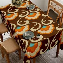 2D Flat, 1pc Soft, Fashionable And Beautiful Retro Patterned Tablecloth, Dining Table/Coffee Table/Desk/Coffee Table, Picnic/Outdoor Dining Table/Camping Dining Table, Exquisite Lifestyle, Home Fabric - A - View 3