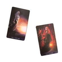 1 Juego de Cartas de Tarot Ángel de la Noche Oscura, Un Juego de Cartas de Adivinación para Mujeres, Perfecto para Halloween, Navidad, Juegos de Rol de Mesa, Adivinación y Reuniones Sociales - Negro - Ver 5