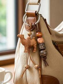 Wood Animal,Camel Charm Keychain,Bag Charm,Key Ring Accessories Gifts For Car,Women Vacation Accessory Gift,Backpacks,Hand Bag,Diwali Gift,Eid Al-Fitr - Multicolor - View 3