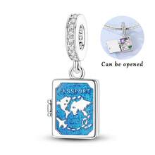 1 Pieces Original Design Silvery Color Charms Beads Blue Glaze Earth Open And Close DIY Gifts For Women Design Fits Original Bracelet & Necklace - Multicolor - View 7