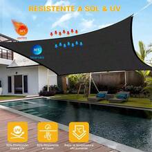 Malla Sombra Exteriores Lona Toldo 3x4 Mts 95% Bloqueo Uv - Negro - Ver 2