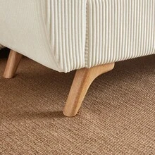 Velvet Folding Bench With Storage And Wooden Legs - 145*51*57, For Bedroom, Living Room And Hallway - Beige + Corduroy - View 6