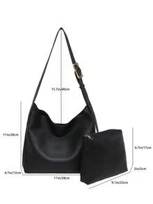Minimalist Soft Leather Mother-Daughter Tote Bag For Women, Adjustable Shoulder Strap, Shoulder Underarm Bag, Large Capacity, Commuter Versatile Mother-Daughter Bag - A - View 8
