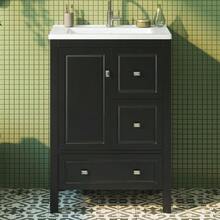 62*47*90cm, Freestanding Bathroom Vanity, Ceramic Sink, Lacquered Surface, Large Storage Space, Soft-Close Drawers, Soft-Close Hinges, White. - Black - View 2
