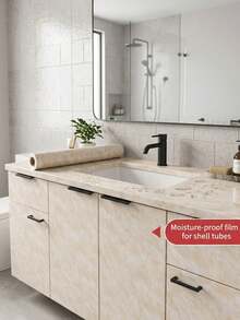 Marble Countertop Waterproof Self-Adhesive Wallpaper, Beige Marble Wallpaper, Self-Adhesive Countertop Sticker, Kitchen Countertop, Table And Cabinet, Entryway Decor, Home Decor, Wall Decor, Bathroom Decor - A - View 2