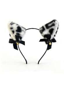 1pc Cat Ear Headband, Leopard Print Party Hair Accessory, Photo Prop, Halloween Costume Decoration - Multicolor - View 9