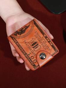 Vintage Style Men's Faux Leather Portable Short Wallet, Unique Dollar Bill Pattern Design, Bi-Fold, Ultra-Thin Multi-Card Slot Card Holder, Fashionable & Practical, Suitable For Both Men And Women, Ideal For Daily Use, Perfect Gift Choice For Friends And Family On Holidays - Multicolor - View 11