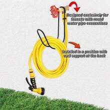 Garden Hose Holder Space-Saving Punch-Free Anti-Rust Water Hose Hanger - A - View 6