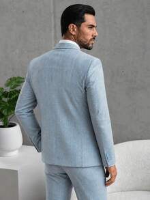 Men's Casual Two-Button Business Suit Jacket, Fashion Design For Spring And Autumn Daily Wear - Baby Blue - View 6