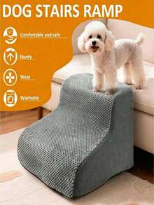 Pet Household Bedside Stairs Steps Puppy Teddy Dog Climbing Ladder Cat Ladder Up And Down Bed Small Stairs - Light Grey - View 8