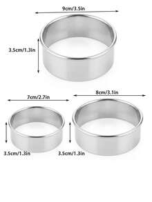 3pcs Stainless Steel Round Cookie Cutter Dumpling Filling Set Dumpling Skin Cutting Mold With Embossed Pattern Kitchen Gadget - View 7