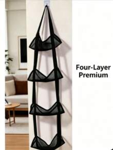 1pc Ball Storage Bag, Multi-Layer Mesh Hanging Bag, Basketball Volleyball Sports Storage, Toy Equipment Organizer Bag, Multi-Function Wall-Mounted Storage Bag, Mesh Material, Breathable And Moisture-Proof, Space-Saving, Multi-Layer Partitioned Storage - Multicolor - View 15
