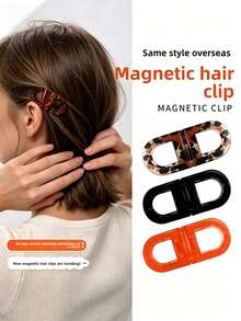 1pc Tropical Sunset Magnetic Hair Clip Set, Women's Flat Magnetic Hair Clip, Suitable For Daily Matching And Home Styling. No Crease When Clipping, Lightweight Yet Textured, Simple And Intuitive Operation, No Residue After Removal, Suitable For Home And Travel, Easily Create Various Girls' Hairstyles, Bathroom Accessory, Holiday Essential, Home Decor Hair Accessory. - One Size - View 5