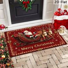 This Christmas Rug Is A Santa Claus Gift. Made Of Felt Fabric, It's Machine Washable. The Printed Rug Is Perfect For Entryway Doormats, Bathrooms, Living Rooms, Laundry Rooms, Home Decor, And Spring/Summer Decor. Ideal For Home And Kitchen Decor. - Multicolor - View 9