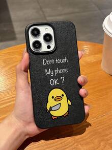 1件極簡卡通可愛黃色鴨子圖案氣墊防滑軟手機殼，適用於 iPhone 11/12/13/14/15/16/17/18 Pro Max - 彩色 - 查看 1