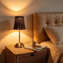 Exclusive New Table Lamp, Handmade, Brand New Woven Table Lamp, Touch Switch, 3-Color Adjustable | Supports USB Charging - Multi-color - View 10