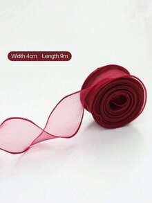 10/50Yards Sheer Chiffon Ribbon Organza Satin Ribbons For Gift Wrapping Decoration Christmas Wedding Birthday Party Bouquets Wreath Sewing Supplies - Multi-color - View 40