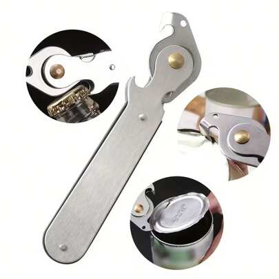 1/2pc Stainless Steel Manual Can Opener, Fruit Can And Bottle Cap Opener, Labor-Saving Convenient Tool - Ideal Thanksgiving/Christmas Gift