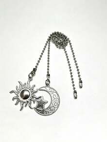 2pcs Solar/Moon-Themed Lighting Accessories: Ceiling Fan Extender, Fan Light Bulb Chain, Switch, Table Lamp Switch, Handles, Zipper. No Electricity Required, No Batteries Needed, No Wireless Connection Necessary. - Multiple Styles - View 3
