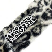 American Retro Leopard Print Plush Wide Headband For Women, Autumn/Winter Thickened Faux Rabbit Fur Warm Headband, Y2K Aesthetic Hair Accessory - Multicolor - View 6