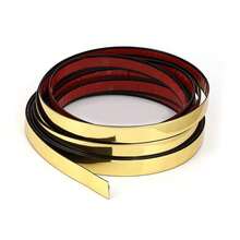 Self Adhesive PVC Gold Decorative Trim Strip, 1.5cm X 5m Metallic Mirror Finish Molding Tape, Flexible Peel And Stick Wall Border Line For DIY Home Decor, Furniture, Cabinet, Mirror Frame - Multicolor - View 8
