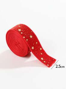 Christmas Velvet Ribbon Roll, Gold Foil Star & Reindeer, Merry Christmas Printed Ribbon, Red Green Black Xmas Gift Wrapping Ribbon For DIY Bow Making, Christmas Tree Decorations, Wreaths, Garlands, Gift Boxes, Holiday Party Decor & DIY Crafts - Multicolor - View 20