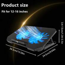 NUO XI Đế tản nhiệt laptop gaming 2/8 quạt chạy êm, giá đỡ tản nhiệt laptop cho văn phòng, phụ kiện cho laptop dưới 17 inch - Xem 4