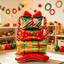 One-Pack Giant Christmas Gift Box With Base, Aluminum Foil For Making Balloon Animals. Perfect For Holiday Decorations, Christmas, Birthday Parties, And Home Decor. - Christmas Gift Box - View 4