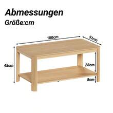 Wooden Coffee Table With A Double-Layer Frame And Open Storage Space, For The Living Room And As A Home Decorative Piece. Dimensions: X 50 X 45. Color: Natural Wood. - 1 - View 4