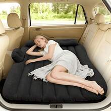 Multifunctional Car Inflatable Mattress, Thickened Flocked Inflatable Back Seat Sleeping Pad With Inflatable Pillow, Repair Kit, Storage Bag, Leak-Proof, Portable Resting Pad, Suitable For Sedan, SUV, MPV, Road Trip, Camping, Vacation, Car Travel Gear - Car Air Mattress - View 10