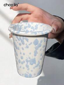 choxila 1pc Splatter Pattern Ceramic Mug, Ink Splatter Design With Rolled Rim, Glazed Handmade Coffee Cup, Suitable For Hot And Cold Drinks, Unique Gift For Coffee Lovers - Ink Coffee Cup - View 6