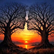 New 5D DIY Diamond Painting Kit - Sunset Fantasy Dead Tree Landscape, Round Full Drill Acrylic Artwork, Living Room, Bedroom, Home Decor Handmade Painting, Christmas Gift, Suitable For Beginners, Frameless - View 2