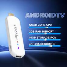 Stick TV Android 14 Smart Control Baru, Kontrol Suara, 4K Ultra HD, RAM 2GB ROM 16GB, Chip AllWinner 64-Bit, USB Type-C 3D, Wi-Fi 6 Dual-Band 2.4/5GHz, Wireless 5.0, Antarmuka Kontrol Cerdas, Port Mini USB - Hitam - View 6