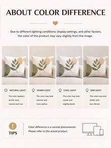 Christmas Minimalist Light Brown Christmas Tree & Snowflake Pattern Cushion Cover 4pcs Set, Single-Sided Printed Peach Skin Velvet Polyester Material, 45*45CM Pillowcase For Modern Fabric Sofa Indoor Decor, Party Decoration, Gift Giving - Multicolor - View 8