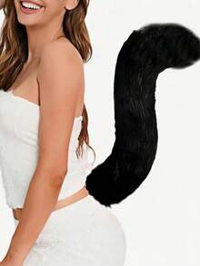 2pcs Women's Fox Tail Costume Set, Cute Polyester Faux Fur Tail, Realistic Plush Texture, Suitable For Cosplay, Party And Theme Events, Theme Event Accessories, Fun Design, Durable Headband, Halloween Fox Tail Costume - Multicolor - View 9