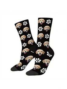 1 Pasang Kaos Kaki Kustom dengan Foto Wajah Bebas, Motif Hati, untuk Pat, Kucing dan Anak Anjing, Hadiah Terbaik untuk Teman - MultiWarna - View 3