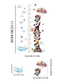 Cute Parachute Panda Height Measurement Wall Sticker Children Growth Record Decal Bedroom Early Education Decoration Self-Adhesive Paper - Multicolor - View 7