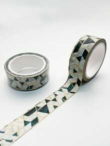 2 Rolls Geometric Striped Pattern Washi Tape Set - Exquisite Creative Foil Stamping Craft, Creative Fine Striped Tape Rolls, Suitable For Diary Decoration, Scrapbooking And Handicrafts, Ideal Choice For Unique Gift Wrapping And Party Decoration, Perfect For Back To School Season - Multi-color - View 20