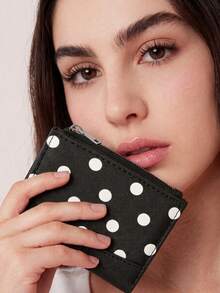 Women's Vintage Polka Dot Zipper Coin Purse & Multi-Slot Card Holder, Portable And Lightweight, Suitable For Daily Commute, School And Shopping - Multicolor - View 3