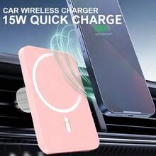 15W Universal Fast Charging Magnetic Wireless Car Phone Holder, Strong Suction Cup, One-Click Installation, Wide Compatibility, Seamless Charging For Car Navigation, Compatible With Iphone/Smartphones, Quick And Convenient - General Purpose - View 3